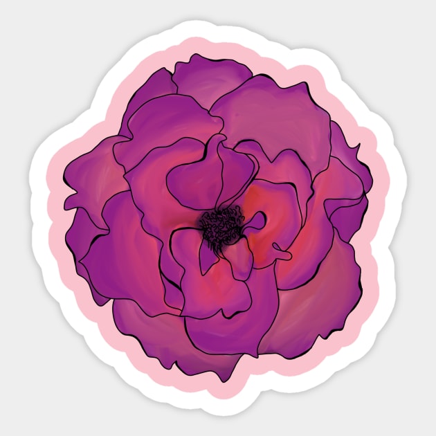 Pink Rose Sticker by Ashu_art_designs